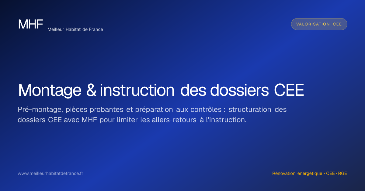 Montage et instruction des dossiers CEE | MHF